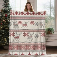 Nouvelle conception, couverture en flanelle rose pour Noël, imprimé Père Noël et sapin de Noël, couverture douillette pour la sieste, décoration de la maison pour les fêtes