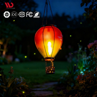 Lanterne ballon à air chaud à énergie solaire flamme vacillante étanche jardin décoratif suspendu lumière pelouse porche arbre cour