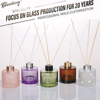 Bouteille diffuseur de parfum en verre de luxe 100 ml, vide, ronde, pour huiles essentielles, pour voiture et décorations d'intérieur