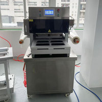 Machine d'emballage sous vide et scelleuse de barquettes à atmosphère modifiée pour aliments, viande, poisson, plats préparés, avec remplissage d'azote