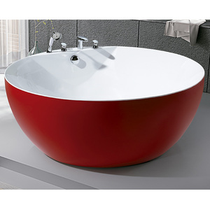 Fanwin, zapatilla independiente moderna, <span class=keywords><strong>bañera</strong></span> de Spa, <span class=keywords><strong>bañera</strong></span> de <span class=keywords><strong>hidromasaje</strong></span> de remojo independiente <span class=keywords><strong>redonda</strong></span> de acrílico blanco para hoteles - Product Image 3