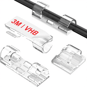 Jiaen - Clips Adhesivos Transparentes para Cables, Soportes Fuertes para Cables, Organizador de Cables para Escritorio, Coche, PC, Luces de Navidad, 1.18x0.43 Pulgadas - Product Image 1