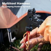 Marteau de poche 19-en-1 avec mini marteau à griffes multifonctionnel de survie Kit comprenant une pince et un tournevis