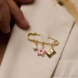 <span class=keywords><strong>Broche</strong></span> de sécurité tendance avec breloques variées en acier inoxydable, pendentif DIY, bijoux mignons et à la mode pour femmes, accessoires - Product Image 2