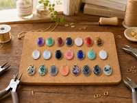 Pendentif en pierre précieuse naturelle facettée en gros, breloques ovales en or serties de pierres, 21x13mm pour la fabrication de bijoux et colliers DIY