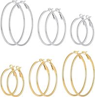 2024 ODM femmes boucles d'oreilles créoles ensemble acier inoxydable plaqué or et argent 40mm taille hypoallergénique cuivre boucle boucles d'oreilles pour la fête