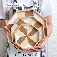 Vente en gros de plateau en bois octogonal moderne pour restaurant maison petit-déjeuner café nourriture