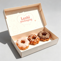 Boîtes à donuts personnalisées en gros, faciles à assembler, emballages alimentaires pour desserts, boîtes à donuts, boîtes à mochi donuts