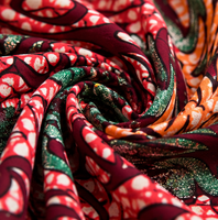 Kain Twill Ankara Wax Print Glitter Emas Grosir 100% Poliester Kain Batik Afrika Motif Bunga Merah untuk Wanita dan Anak Perempuan