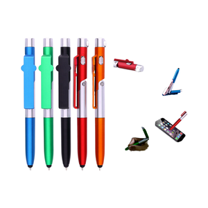 Multifuncional 4-em-1 Caneta Luz Dobrável <span class=keywords><strong>LED</strong></span> Luz Capacitiva Telefone Esferográfica Stand de Plástico Sports <span class=keywords><strong>Pen</strong></span> Body 1.0mm Novo Brinquedo - Product Image 1