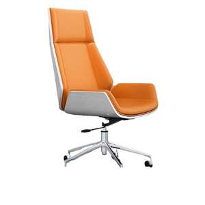 Silla ejecutiva de cuero genuino ergonómica con función de elevación e inclinación para uso en oficina en casa - Product Image 5