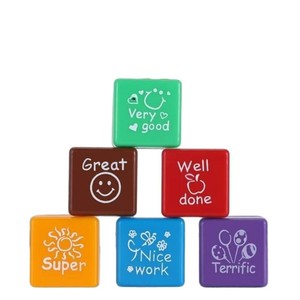Tampon d'encouragement en plastique carré style Mahjong pour l'enseignement de l'anglais, avec commentaires de professeurs de dessin animé pour enfants - Product Image 5