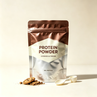 Sachet Doypack Personnalisé pour Poudre Protéinée, Haute Barrière Anti-Humidité, Refermable avec Fermeture Éclair, Thermoscellable, pour Nutrition Sportive