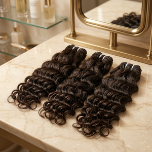 Extensiones de Cabello Humano Virgen Remy Indio Natural Doble Trama sin Procesar de 24 Pulgadas de Longitud Estirada, Ondulado, Rizado, Liso - Product Image 2