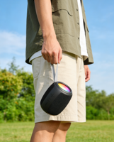 Haut-parleur portable RVB sans fil, mini haut-parleur de basses, stéréo TWS, audio extérieur pour camping, cadeau