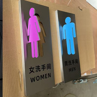 Letrero de Baño Personalizado en Metal Dorado 3D, Letrero de Baño Masculino y Femenino para Hotel, Centro Comercial, Restaurante