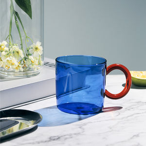 Taza de café de vidrio de borosilicato alto, respetuosa con el medio ambiente, resistente al calor, taza doméstica de una sola capa para jugo, vasos de vidrio coloridos - Product Image 4