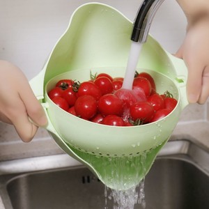 Ensemble égouttoir et bol double couche en plastique, design empilable, 2-en-<span class=keywords><strong>1</strong></span>, pour fruits et légumes - Product Image 6