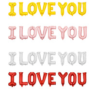 Ballons en feuille d'aluminium de 16 pouces, lettres « Je t'aime », ballons en mylar pour la décoration de fête de naissance, de mariage ou d'anniversaire