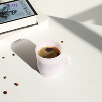 TYGLASS Tasses à café en verre coloré 350 ml, résistantes à la chaleur, compatibles micro-ondes, écologiques, sans BPA, logo personnalisé, cadeau d'entreprise, fabrication en usine