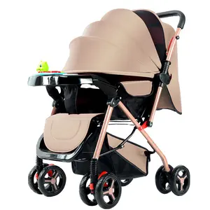 Multifunctionele Opvouwbare Baby Reizen Kinderwagens Compact Push Slapen Lichtgewicht Pasgeboren Kinderwagens Met Babypop Speelgoed