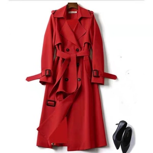 Nuevo Estilo de Otoño Gabardina Larga Elegante Casual Tallas Grandes Rompevientos de Manga Larga para Mujer Abrigo Estándar para Mujer - Product Image 4
