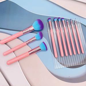 ชุดแปรงแต่งหน้าขนสังเคราะห์ 10 ชิ้น ด้ามไม้ หัวแปรงอะลูมิเนียม สำหรับคอนซีลเลอร์ รองพื้น และแปรงโกนหนวด - Product Image 6