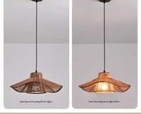 Luminaire suspendu vintage en rotin de saule doré, design moderne, forme allongée, style zen