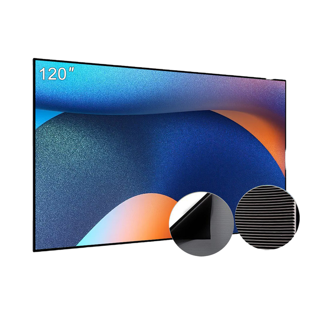 T Prism PET Crystal UST ALR Fixed Frame Projector Screen 120 Inch Wall Projection Screen for Ultra Short Throw Projector