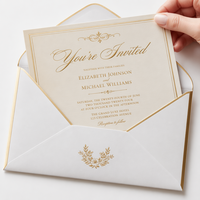 Sobre de Papel Kraft Personalizado Premium con Logotipo en Lámina Dorada para Tarjetas de Invitación Comerciales y Boletos de Admisión para Eventos Especiales