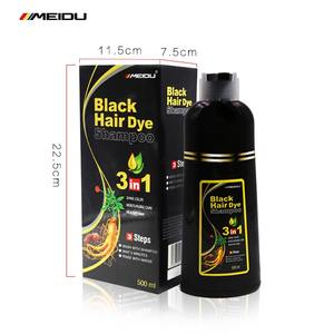 Prix de gros 500ml Bouteille Shampooing teinture pour les cheveux Changement rapide Couverture Cheveux gris Noir Sans ammoniaque Vip Shampooing coloration permanente - Product Image 4