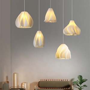 Lampe suspendue de plafond de fleur de LED imprimée par <span class=keywords><strong>3D</strong></span> nordique moderne lumière suspendue décorative minimaliste pour la vie diner la <span class=keywords><strong>cuisine</strong></span> AC - Product Image 1