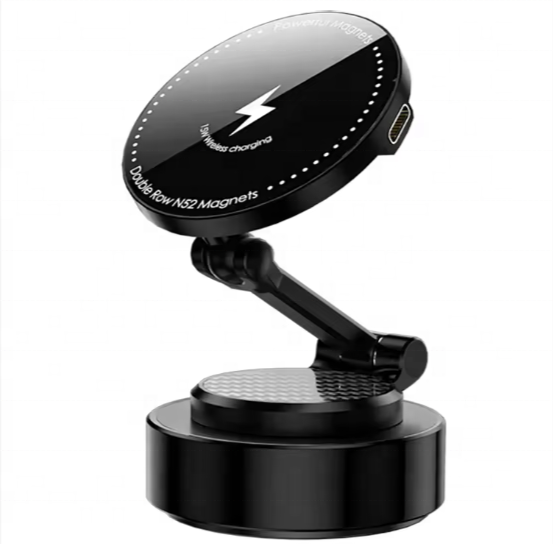 Suction Vacuum 15W Mobile Foldable Bracket Wireless Charger Car Magnetic Phone Holder Universal 360 Degree Rotation Adsorption