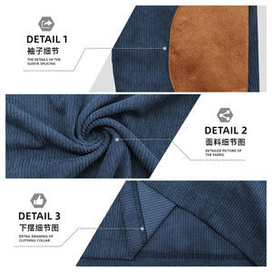 Polo à manches longues pour homme, gris, col boutonné côtelé, respirant, vêtement de loisirs, printemps automne, haut décontracté avec empiècements aux coudes - Product Image 2