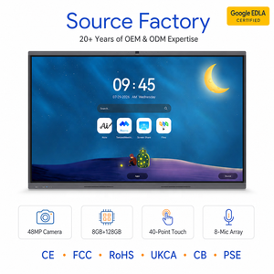 Pizarra Interactiva Inteligente de 55/65/75/86 Pulgadas, Pantalla Plana LED Ultra HD 4K Todo en Uno, Cámara de 48MP, 8 Micrófonos, 8GB+128GB, Sistema Operativo Dual, H7S Go - Product Image 1