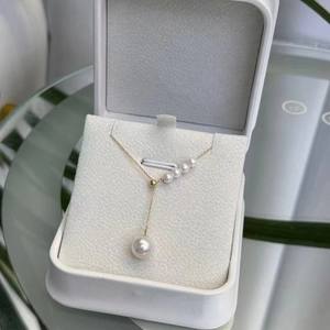 Colliers pendentifs fins sélectionnés, perles d'eau douce naturelles de 7 à 12 mm, à forte brillance, avec des défauts esthétiques mineurs. - Product Image 1