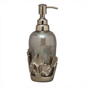 Distributeur de savon de luxe en acier inoxydable 304 doré en forme de feuille de métal facile à nettoyer - Product Image 1