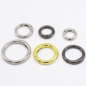 Zinc Alloy Spring Ring Keychain Accessory Round Buckle For Jewelry Doll Pendant Unisex DIY Craft 10mm Plated Metal - Product Image 4