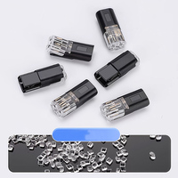 Connecteur double fil à verrouillage rapide, sans soudure, sans dénudage, type perforant, noir transparent, pour alimentation LED, PoE, TCP/IP, réutilisable