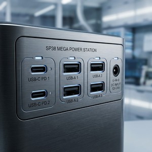 <span class=keywords><strong>SHASHA</strong></span> SP37 10000mAh pour support rotatif, batterie externe, technologie GaN, écran LED, 3 ports Type-C, charge rapide 30W PD, logo - Product Image 3