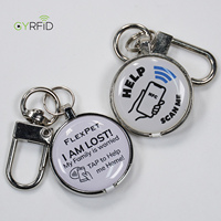 Bedruckter Individueller QR-Code NFC-Schlüsselanhänger und URL-Programmierbarer RFID-Hundeanhänger Epoxy NFC Haustier-ID-Tag