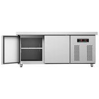 Congélateur professionnel sous comptoir à 2 portes, double température, avec dégivrage automatique et refroidissement direct pour la viande