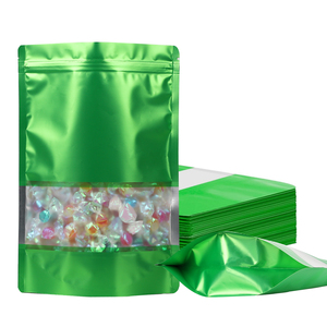 Sacs en plastique personnalisés en gros avec fermeture éclair, sacs alimentaires en plastique à fond plat pour emballage de snacks, noix, mangues séchées avec fenêtre - Product Image 1