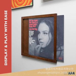 Wooden Record Display Frame 12.5 In Square Wall Mounted <b>Shadow</b> <b>Box</b> For Living Room Bedroom Study - Product Image 2