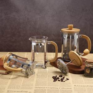 <span class=keywords><strong>Cafetière</strong></span> à piston en verre, fabrication directe usine, capacité 350ml/600ml, style moderne, <span class=keywords><strong>filtre</strong></span> en acier inoxydable, bois - Product Image 2