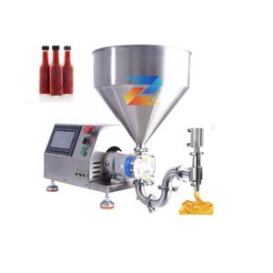 ZOSN Semi Auto Chili Sauce Honey Jar Ketchup Líquido viscoso Rotor rotativo Bomba de lóbulo Máquina de llenado de botellas con tolva de mezcla - Product Image 6