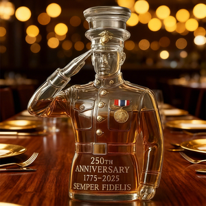 Bouteille d'alcool en verre militaire anniversaire de forme unique 320ml conception étanche pour les cadeaux de luxe - Product Image 6