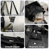 Tas Selempang Warna Solid Tahan Air dengan Kantong Luar, Tali Bahu yang Dapat Disesuaikan, Pengiriman Cepat, untuk Olahraga, Gym, Hiking, Berenang, Yoga