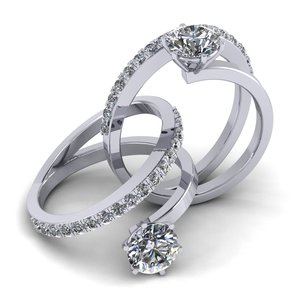 Variantes blancas/amarillas/rosas Anillo de boda y compromiso con diamantes cultivados en laboratorio blanco Joyas de oro Anillos de diamantes - Product Image 6