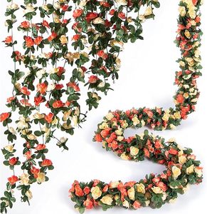 GM 45 Heads Rose Flower Garland Decorations Plastic Artificial Flowers for Wedding Decoration <strong>Photo</strong> Booth <strong>Backdrop</strong> - Product Image 3